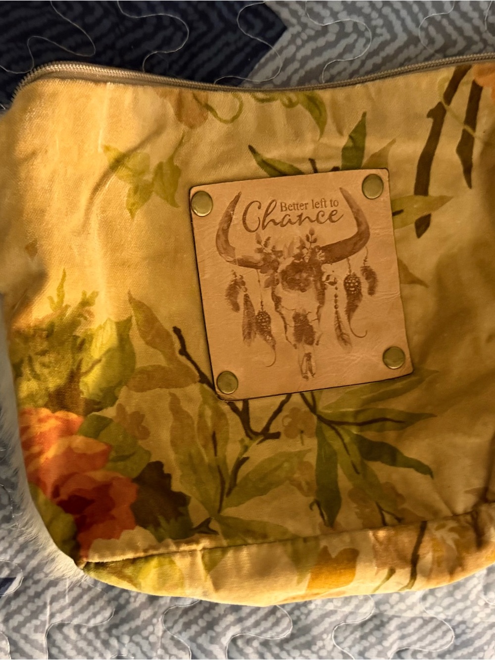 Better Left to Chance Yellow Floral Wristlet Clutch